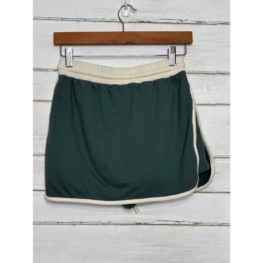Zenana Matching Lounge Set Size Small Green Sweatshirt Skirt Outfit